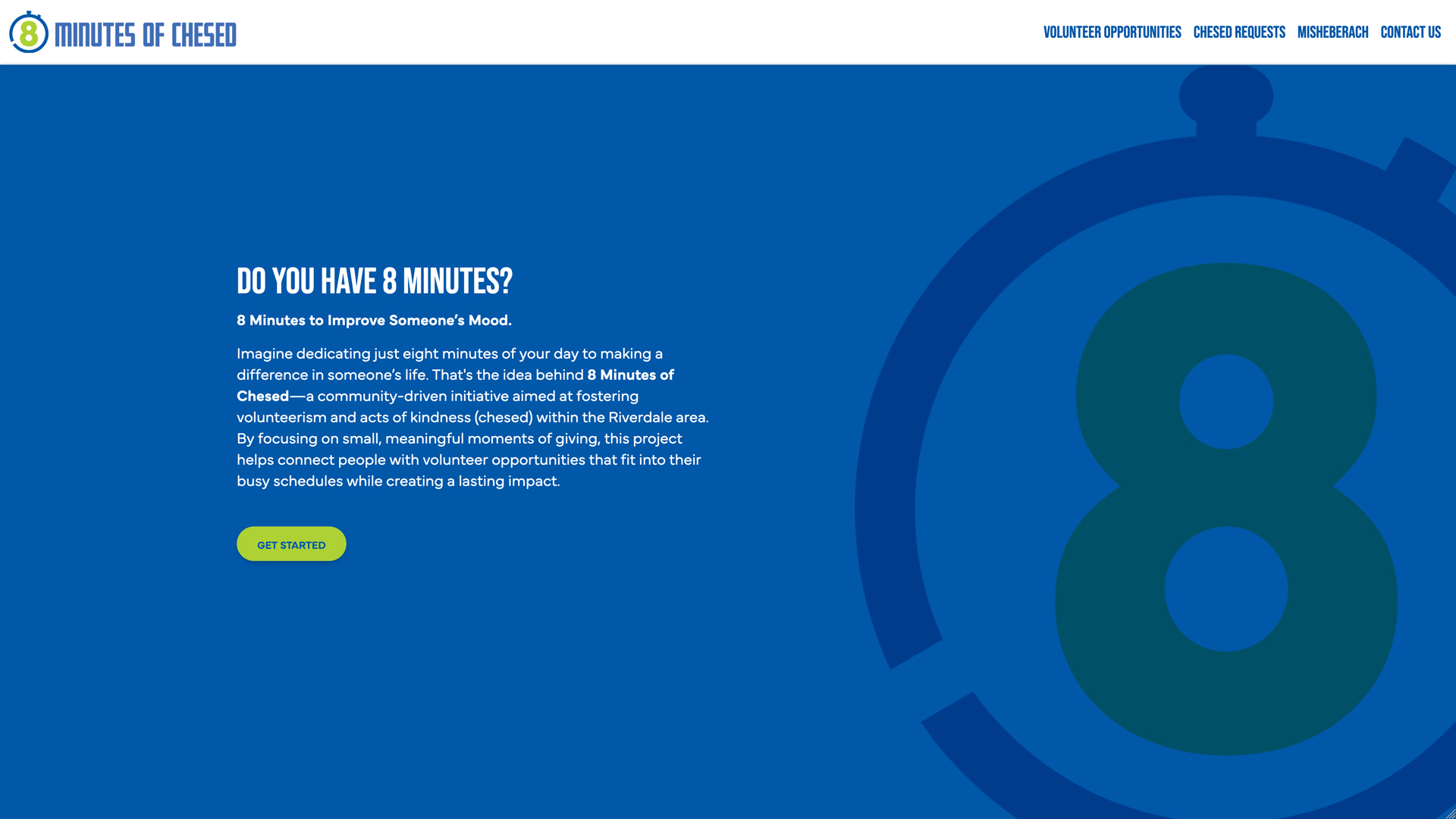 8 Minutes of Chesed Website